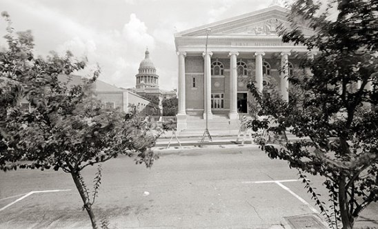 First Methodist Church (1201 Lavaca Street), Looking East, Toward the State Capitol. (1983)